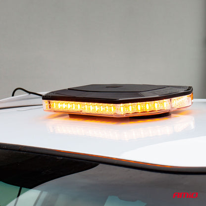 Rampa luminoasa girofar, culoare Orange, alimentare 12/24V, 48 LED-uri, protectie IP56, montaj cu magnet-0