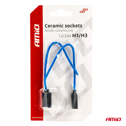 Set 2 mufe ceramice drepte, soclu H1, H3, rezistente termic-2