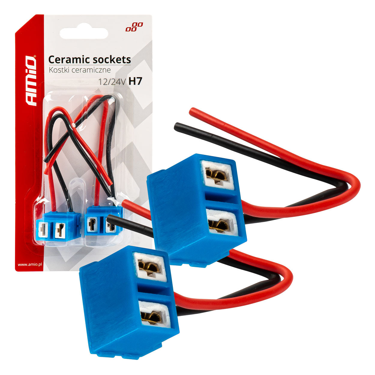 Set 2 mufe ceramice soclu H7, rezistente termic, L Shape-0