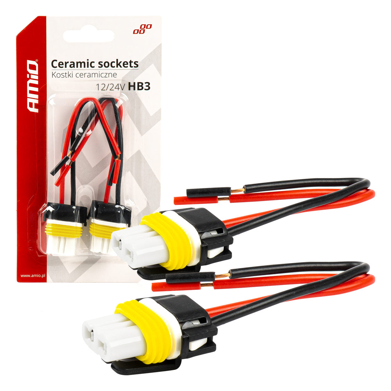 Set 2 mufe ceramice drepte, soclu HB3, 9005, rezistente termic-0