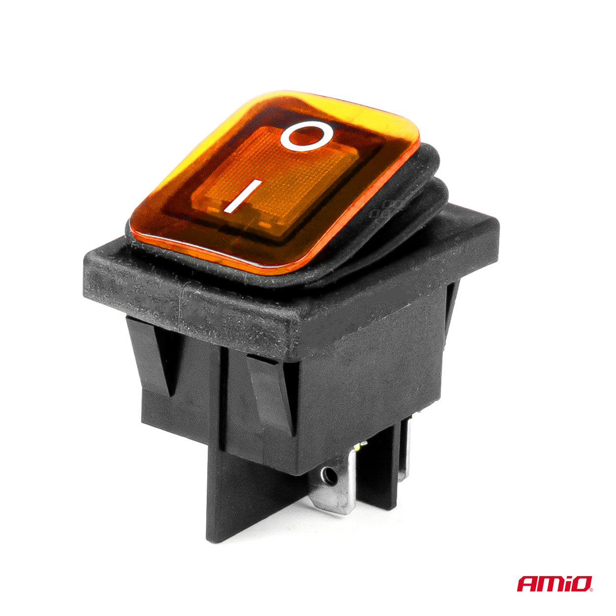 Intrerupator On/Off, 12/24V, dreptunghiular, waterproof, iluminat culoare Galben, destinatie auto, utilitare, Off-Road, ATV, SSV, QUAD-1