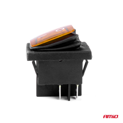 Intrerupator On/Off, 12/24V, dreptunghiular, waterproof, iluminat culoare Galben, destinatie auto, utilitare, Off-Road, ATV, SSV, QUAD-2