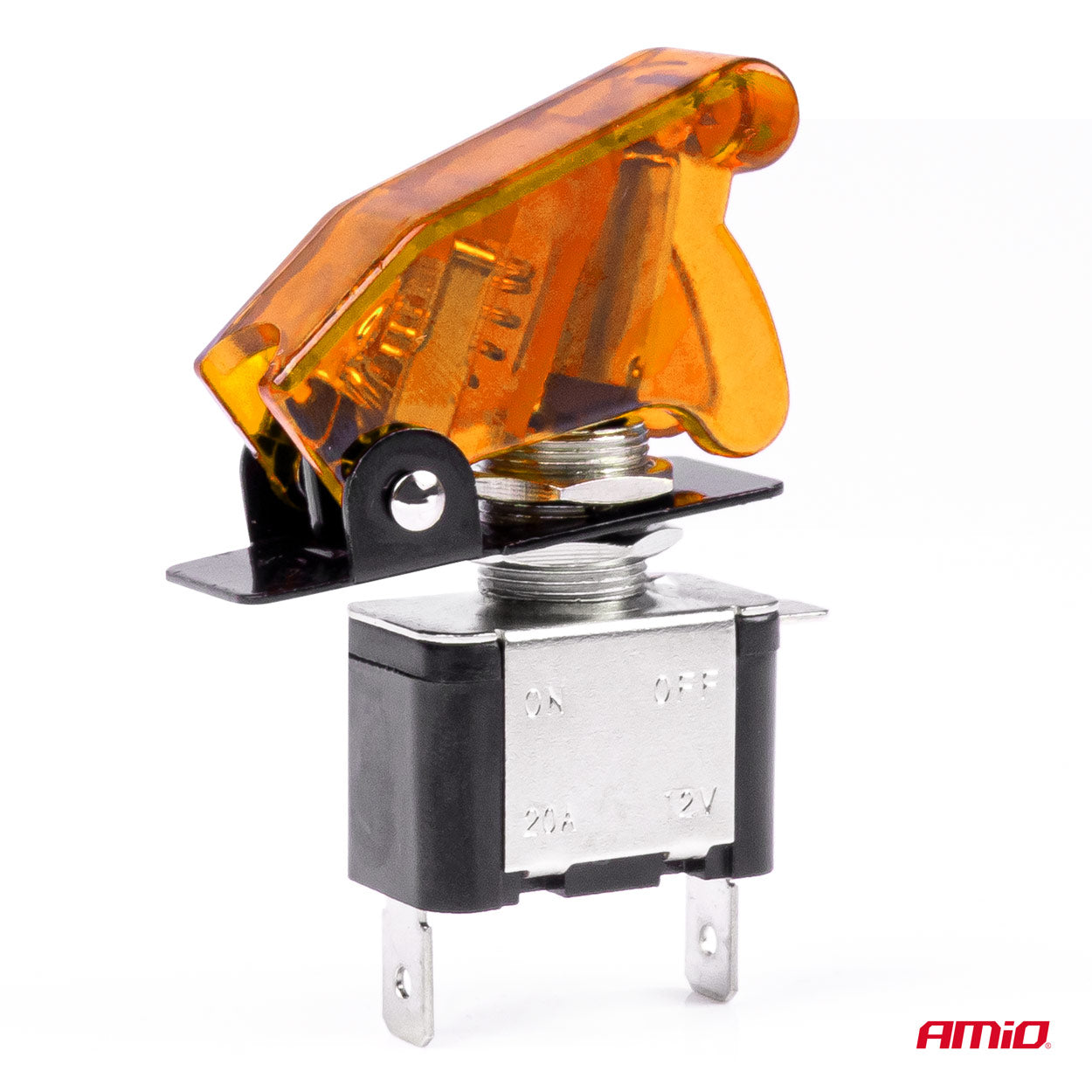 Comutator iluminat (intrerupator) cu protectie, destinatie auto, moto, ATV, SSV, Off-Road, model "TOP GUN", tensiune 12V - 24V, culoare Orange-1