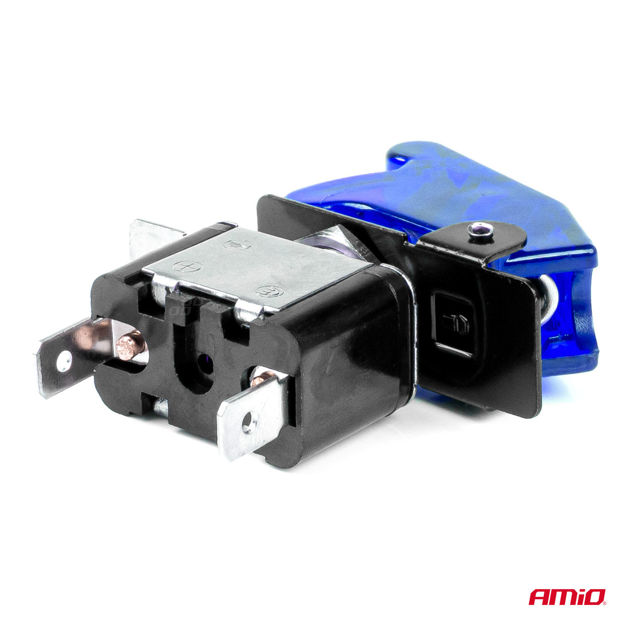 Comutator iluminat (intrerupator) cu protectie, destinatie auto, moto, ATV, SSV, Off-Road, model "TOP GUN", tensiune 12V - 24V, culoare Albastra-3