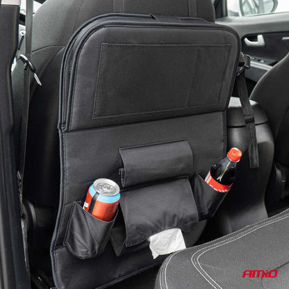 Organizator auto cu masa rabatabila, montaj pe spatarul scaunului-1