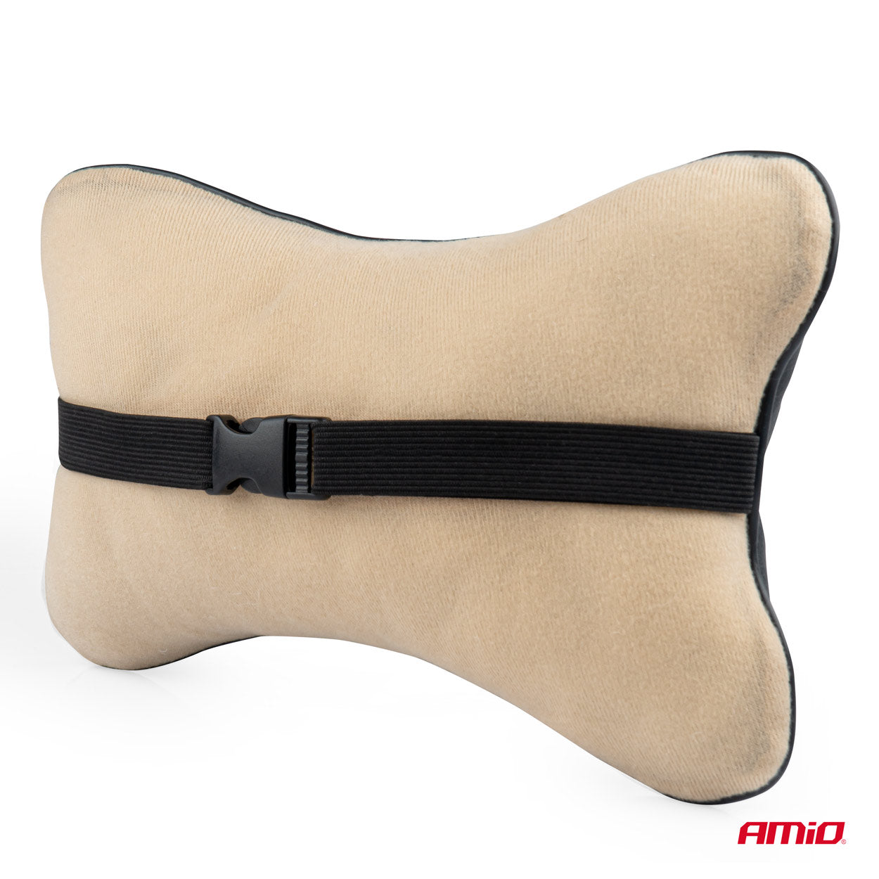 Set 2 perne pentru tetiere auto, marca AMIO, pentru sustinere gat din piele ecologica, culoare NEGRU-2