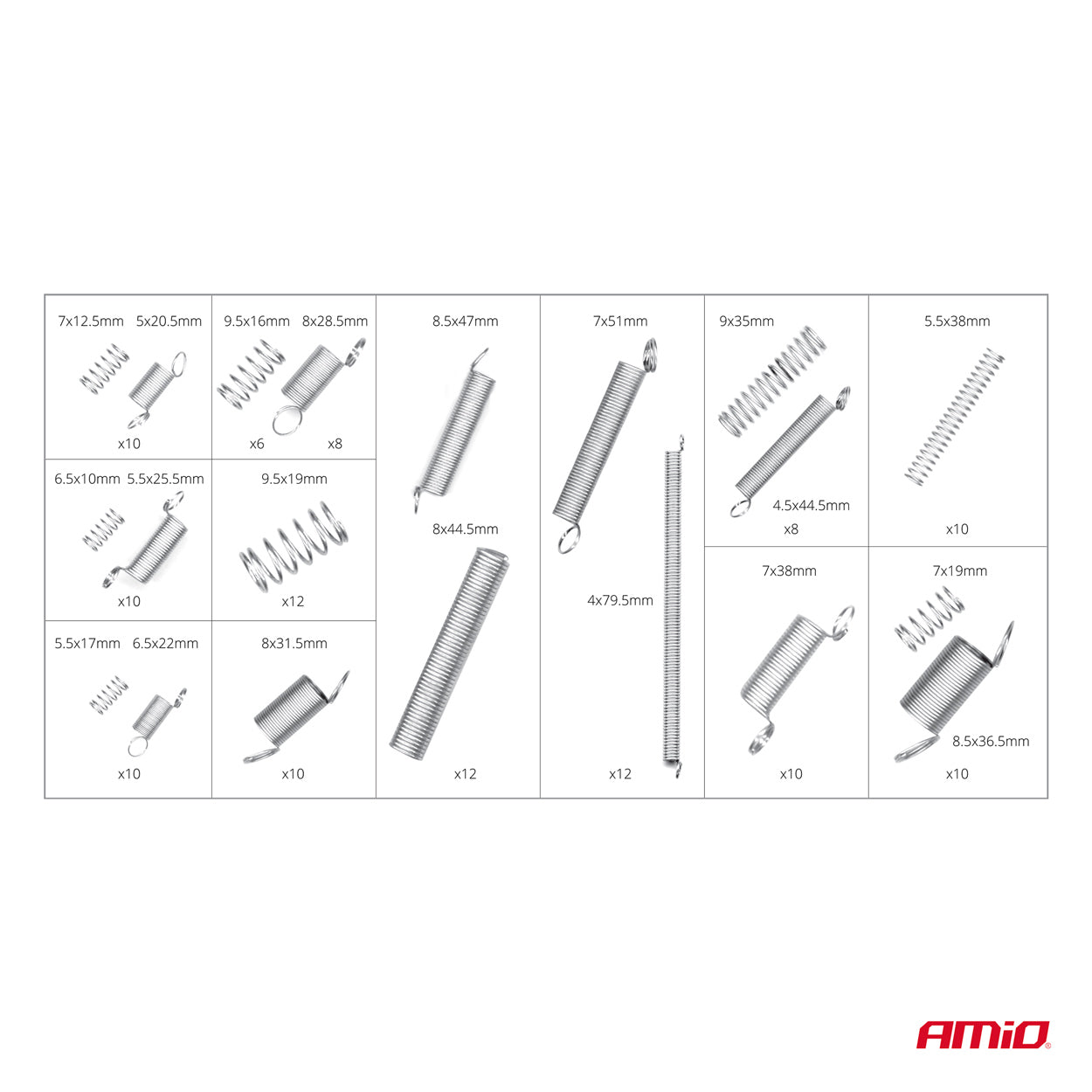 Set 200 arcuri de compresie si extensie de diferite dimensiuni pentru reparatii-5
