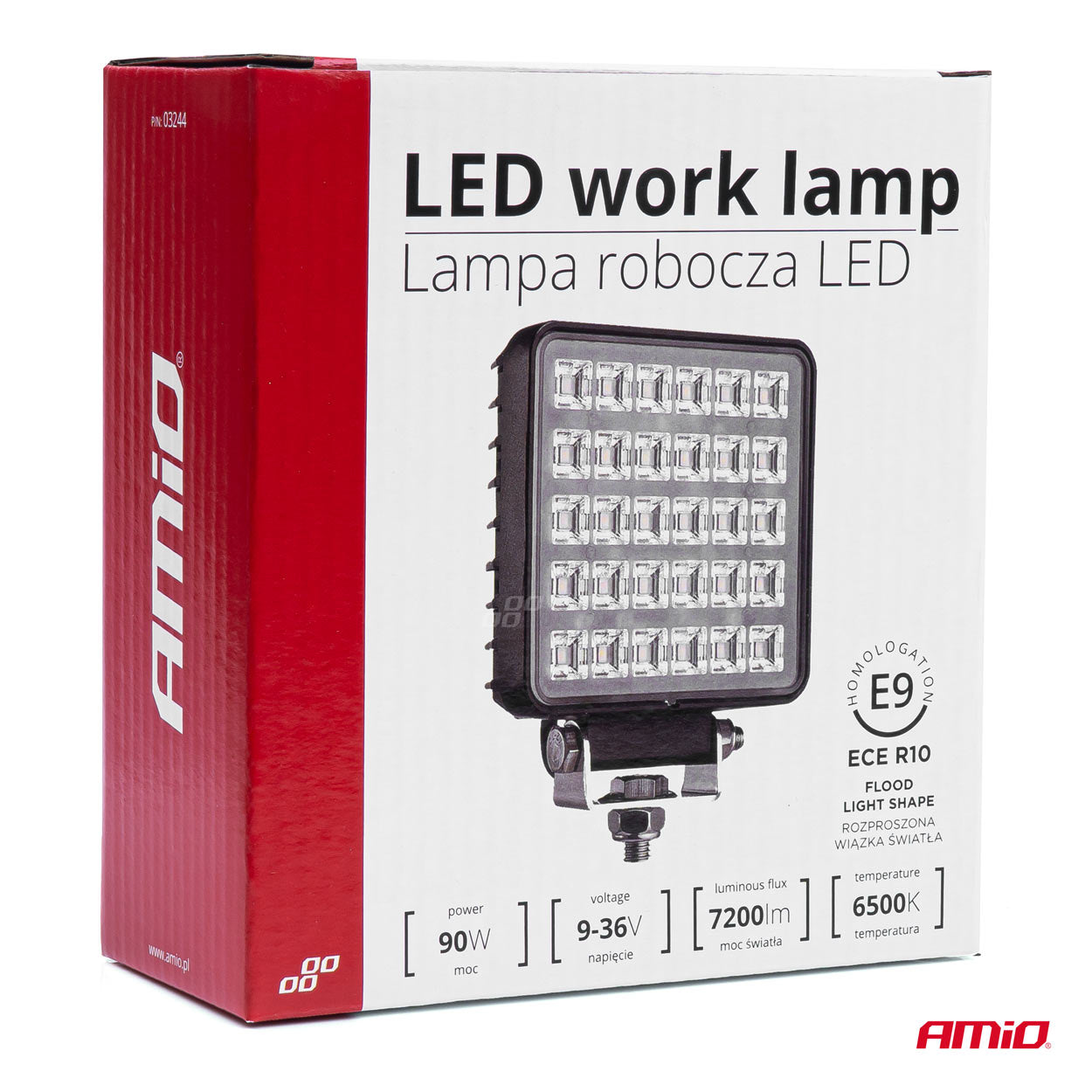Proiector LED pentru Off-Road, ATV, SSV, putere 90W, culoare 6500K, tensiune 9-36V, dimensiuni 110 x 110 x 45 mm-3