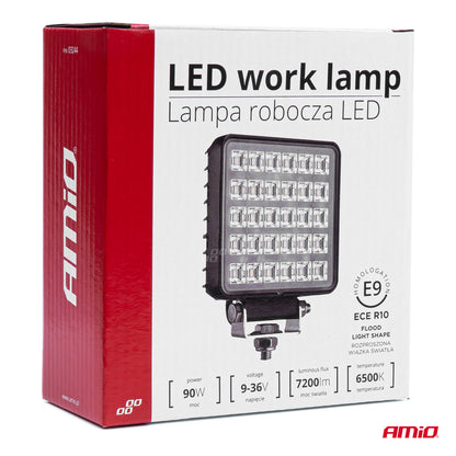Proiector LED pentru Off-Road, ATV, SSV, putere 90W, culoare 6500K, tensiune 9-36V, dimensiuni 110 x 110 x 45 mm-3