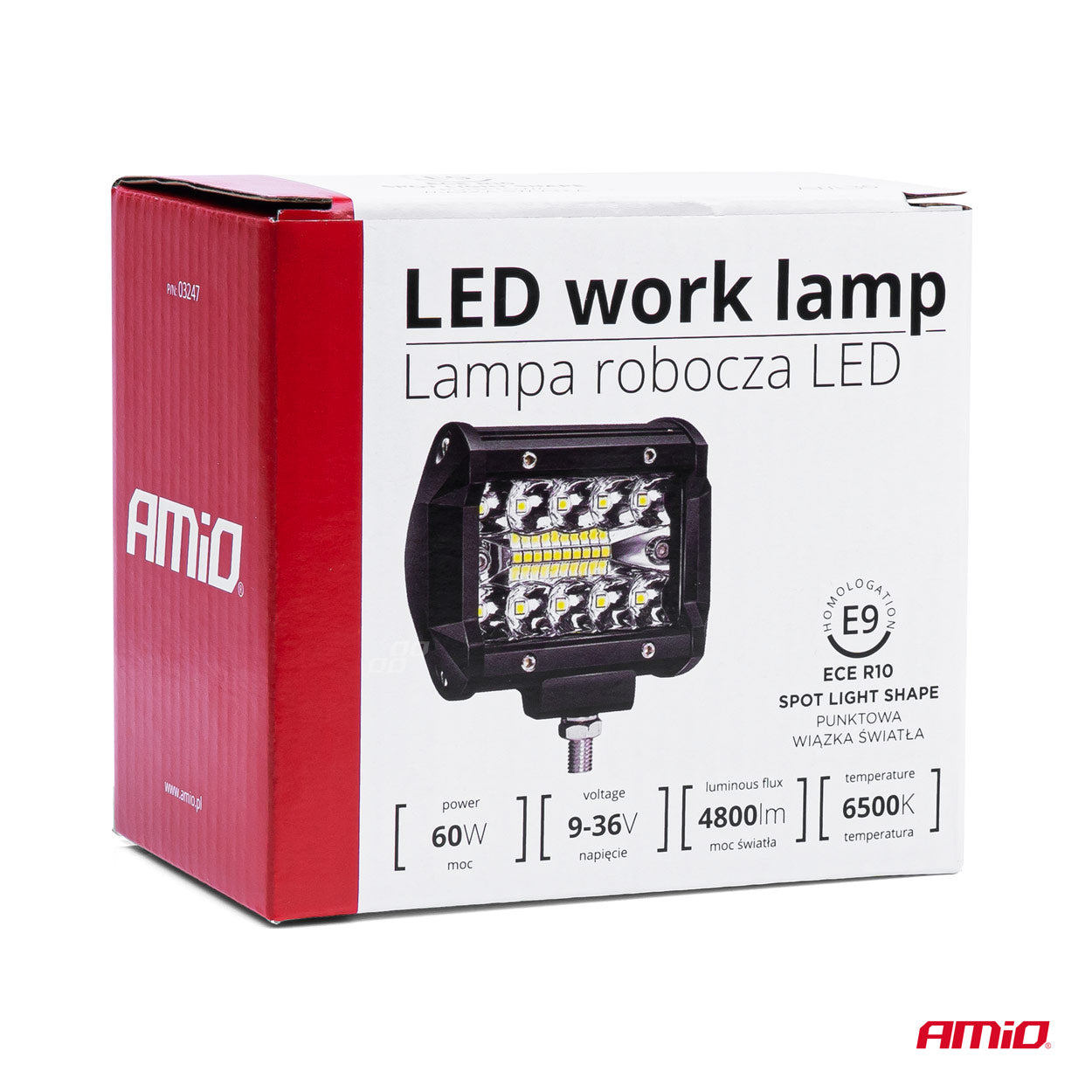 Proiector LED pentru Off-Road, ATV, SSV, putere 60W, culoare 6500K, tensiune 9-36V, dimensiuni 95 x 74 x 55 mm-3