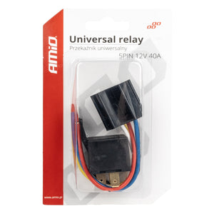 Releu auto cu 5 pini, 12V, 40A + Mufa releu cu cabluri-0