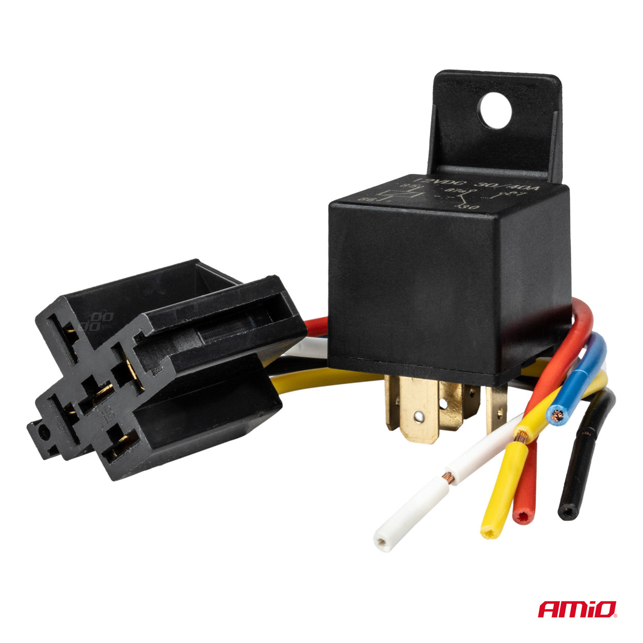 Releu auto cu 5 pini, 12V, 40A + Mufa releu cu cabluri-1