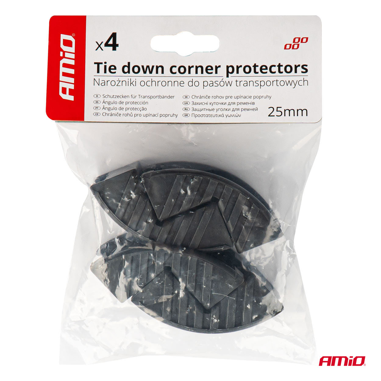 Set 4 x Coltare de protectie pentru curele de asigurare marfa de 25mm, AVX-AM03573-3