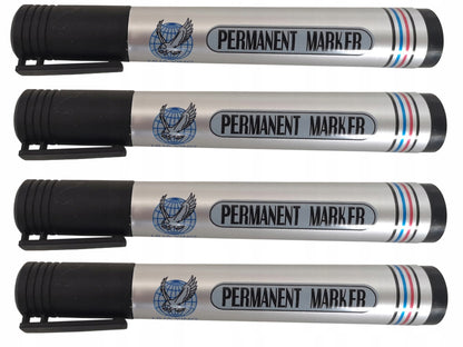 Set 3 Markere Permanente Negre, Waterproof - Cap Rotund