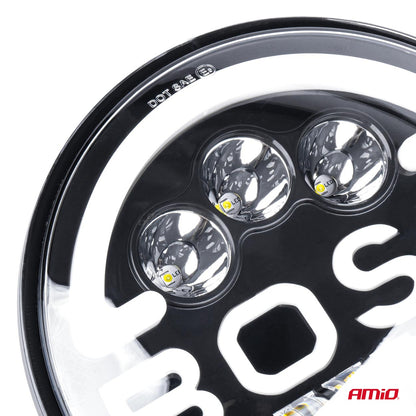Lampa Suplimentara LED pentru Vehicule Off-Road, ATV, SSV, cu inscriptie "BOSS" si functii_ Faza Lunga, Faza Scurta, Semnalizare, Pozitie, tensiune alimentare 9 - 36V, diametru Ø170 mm-8
