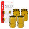 Set 4 capacele auto pentru ventil, din aluminiu, model Hexagon, culoare Galben-0
