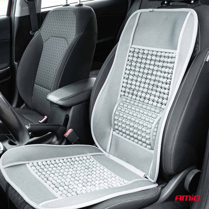 Husa scaun auto cu bile de masaj si suport lombar, dimensiuni 110 x 46 cm, culoare Gri-1