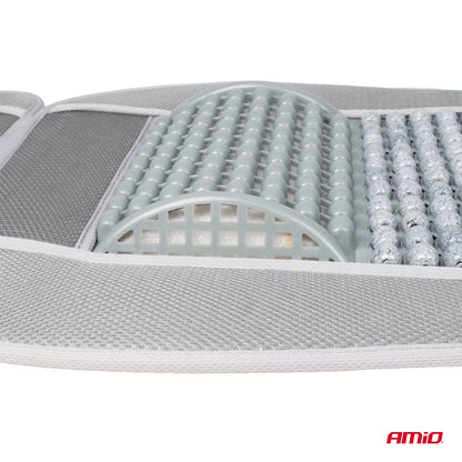 Husa scaun auto cu bile de masaj si suport lombar, dimensiuni 110 x 46 cm, culoare Gri-5