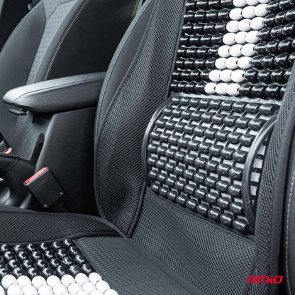 Husa scaun auto cu bile de masaj, suport lombar si tetiera, dimensiuni 131 x 46 cm, culoare Neagra-2