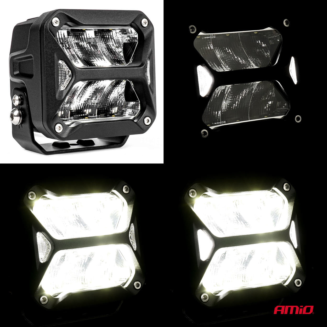 Proiector LED "PRO SERIES" cu doua functii pentru Off-Road, ATV, SSV, putere 58W, 7200lm, culoare 6000K, tensiune 10-30V, dimensiuni 107 x 102 x 86 mm-6