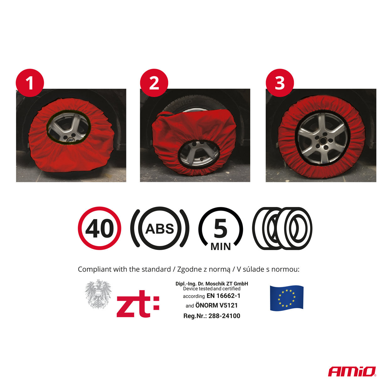Set 2 lanturi de zapada textile, marime L, omologate EN16662-1 si Onorm V5121-4