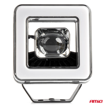 Proiector LED cu Angel Eye model AWL57, pozitie, semnalizare, faza lunga/scurta, pentru Off-Road, ATV, SSV, putere 45W, 8000lm, tensiune 9-36V, dimensiuni 114,5 x 114,5 x 51 mm-5