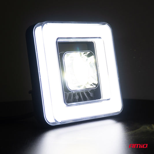 Proiector LED cu Angel Eye model AWL57, pozitie, semnalizare, faza lunga/scurta, pentru Off-Road, ATV, SSV, putere 45W, 8000lm, tensiune 9-36V, dimensiuni 114,5 x 114,5 x 51 mm-1