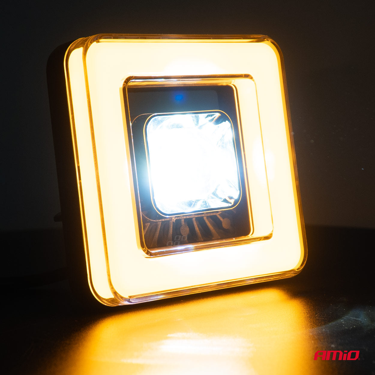 Proiector LED cu Angel Eye model AWL57, pozitie, semnalizare, faza lunga/scurta, pentru Off-Road, ATV, SSV, putere 45W, 8000lm, tensiune 9-36V, dimensiuni 114,5 x 114,5 x 51 mm-3