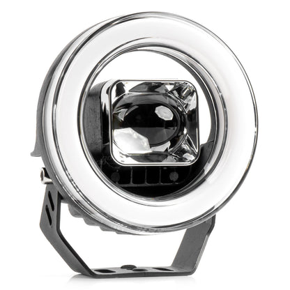 Proiector LED cu Angel Eye model AWL58, pozitie, semnalizare, faza lunga/scurta, pentru Off-Road, ATV, SSV, putere 45W, 8000lm, tensiune 9-36V, dimensiuni 114,5 x 114,5 x 52 mm-0