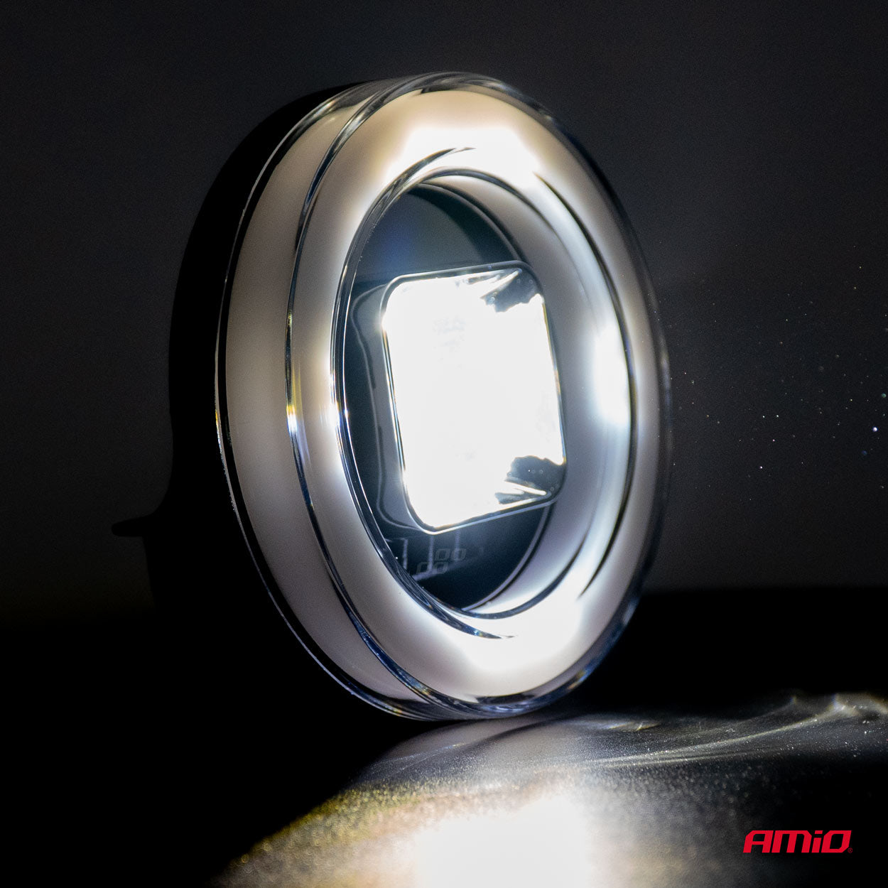 Proiector LED cu Angel Eye model AWL58, pozitie, semnalizare, faza lunga/scurta, pentru Off-Road, ATV, SSV, putere 45W, 8000lm, tensiune 9-36V, dimensiuni 114,5 x 114,5 x 52 mm-1