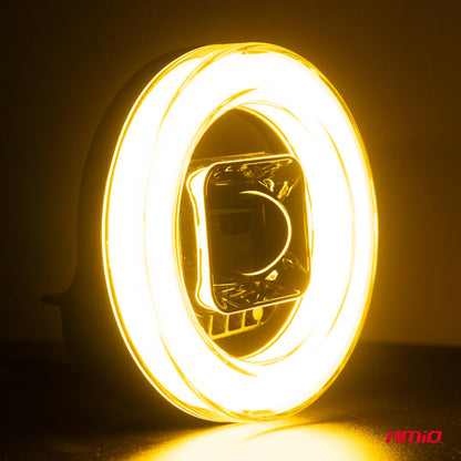 Proiector LED cu Angel Eye model AWL58, pozitie, semnalizare, faza lunga/scurta, pentru Off-Road, ATV, SSV, putere 45W, 8000lm, tensiune 9-36V, dimensiuni 114,5 x 114,5 x 52 mm-3