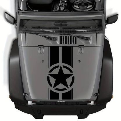 Sticker autoadeziv pentru vehicule Off Road, model "Army Star", dimensiune 90 x 43 cm, culoare Neagra-0