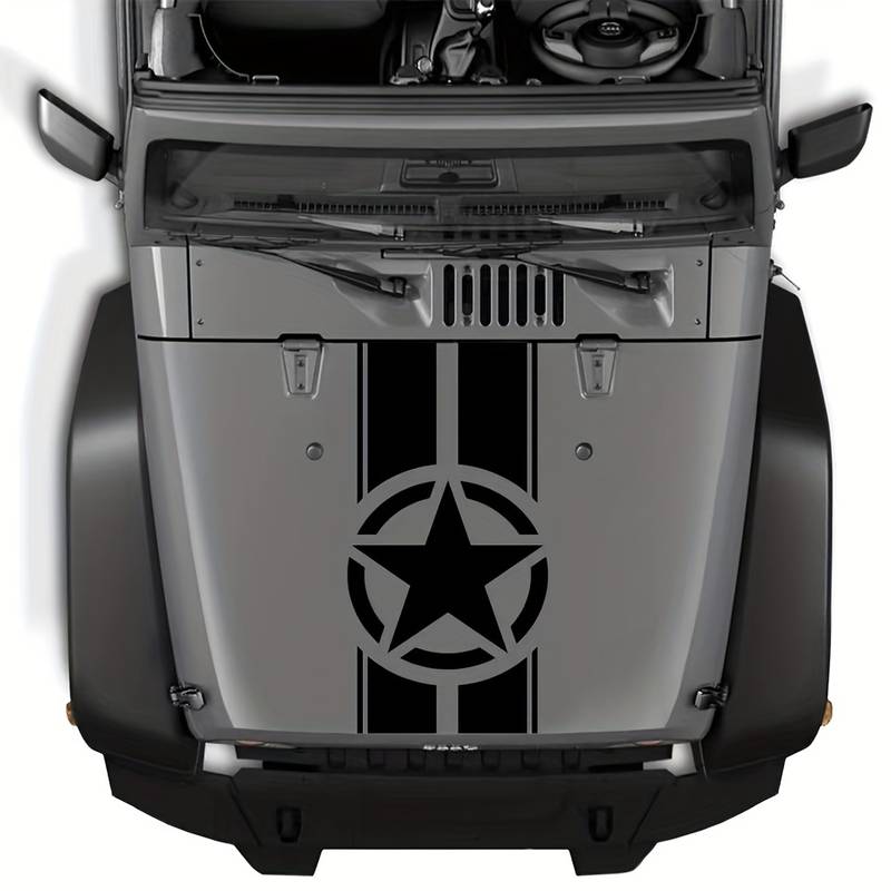 Sticker autoadeziv pentru vehicule Off Road, model "Army Star", dimensiune 90 x 43 cm, culoare Neagra-0
