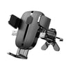 Suport Auto Telefon Flippy, Prindere Grila Ventilatie, Tija Fixare Reglabila, Rotativ 90 grade, Design Modern, Detalii Fine, Material Plastic si Silicon, 11 x  8.5 cm, Model 2, Negru-0