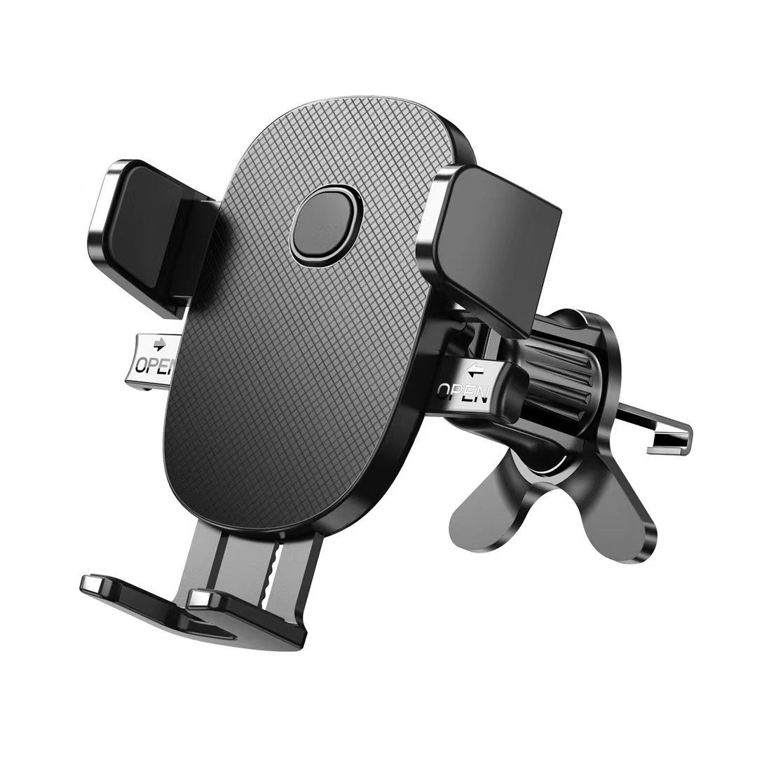 Suport Auto Telefon Flippy, Prindere Grila Ventilatie, Tija Fixare Reglabila, Rotativ 90 grade, Design Modern, Detalii Fine, Material Plastic si Silicon, 11 x  8.5 cm, Negru-0