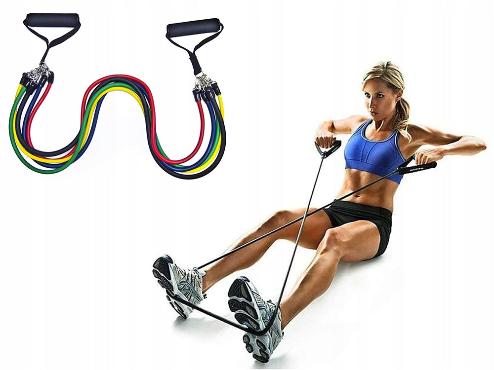 Set de 5 Benzi de Exerciții cu 5 Niveluri de Rezistență pentru Antrenamentul de Fitness