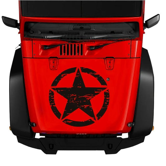 Sticker autoadeziv pentru vehicule Off Road, model "Rusted Army Star", dimensiune 50 x 50 cm, culoare Neagra-0