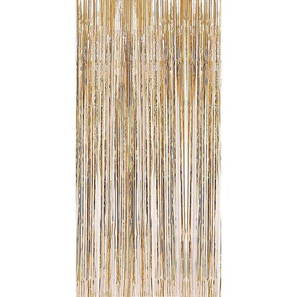 Perdea Franjurata, Flippy, Model Decor Petrecere, pentru Fundal de Poze, Amenajare Colorata a Petrecerii, Dimensiune 100x200 cm, Gold Sampanie-0