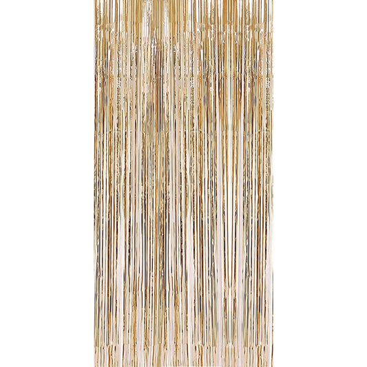 Perdea Franjurata, Flippy, Model Decor Petrecere, pentru Fundal de Poze, Amenajare Colorata a Petrecerii, Dimensiune 100x200 cm, Gold Sampanie-0