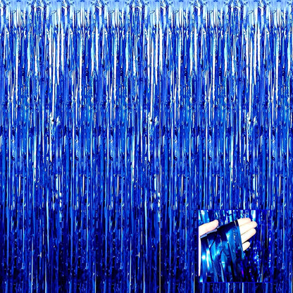 Perdea Franjurata, Flippy, Model Decor Petrecere, pentru Fundal de Poze, Amenajare Colorata a Petrecerii, Dimensiune 100x200 cm, Albastru Inchis-6