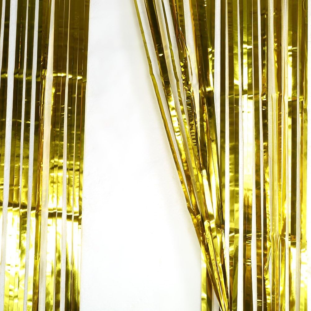 Perdea Franjurata, Flippy, Model Decor Petrecere, pentru Fundal de Poze, Amenajare Colorata a Petrecerii, Dimensiune 100x200 cm, Gold-1