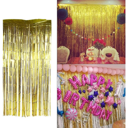 Perdea Franjurata, Flippy, Model Decor Petrecere, pentru Fundal de Poze, Amenajare Colorata a Petrecerii, Dimensiune 100x200 cm, Gold-7