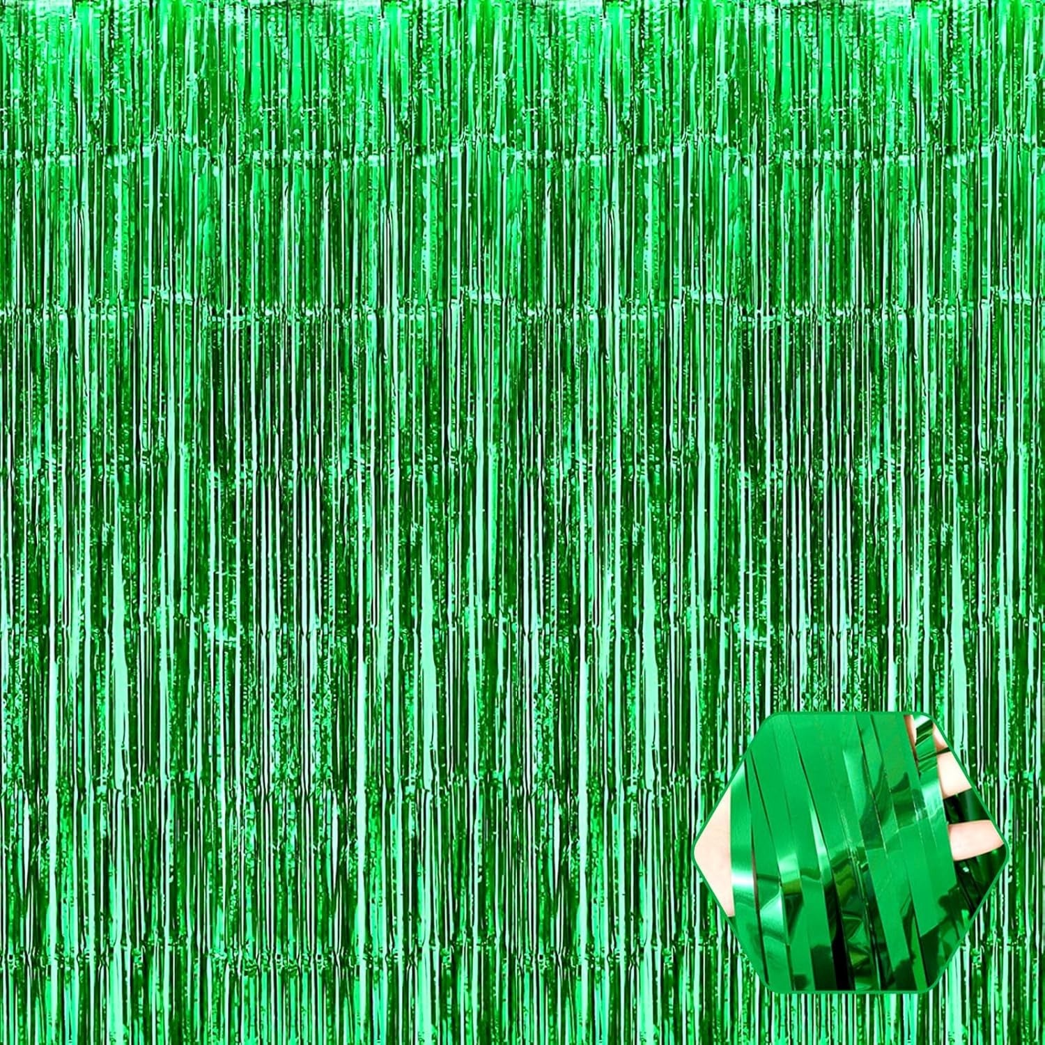 Perdea Franjurata, Flippy, Model Decor Petrecere, pentru Fundal de Poze, Amenajare Colorata a Petrecerii, Dimensiune 100x200 cm, Verde-6
