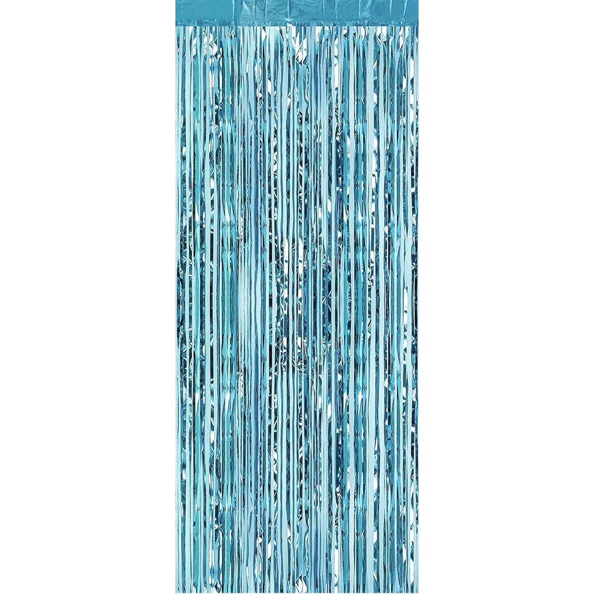 Perdea Franjurata, Flippy, Model Decor Petrecere, pentru Fundal de Poze, Amenajare Colorata a Petrecerii, Dimensiune 100x200 cm, Albastru Deschis-0