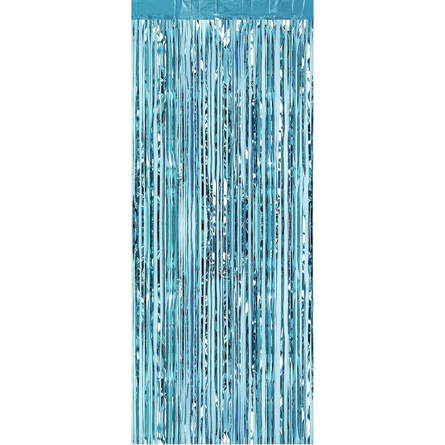 Perdea Franjurata, Flippy, Model Decor Petrecere, pentru Fundal de Poze, Amenajare Colorata a Petrecerii, Dimensiune 100x200 cm, Albastru Deschis-0