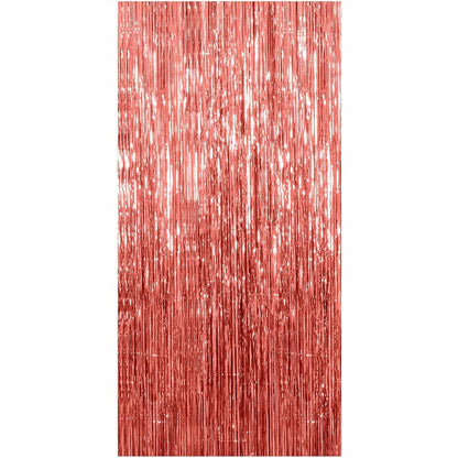 Perdea Franjurata, Flippy, Model Decor Petrecere, pentru Fundal de Poze, Amenajare Colorata a Petrecerii, Dimensiune 100x200 cm, Rose Gold-0