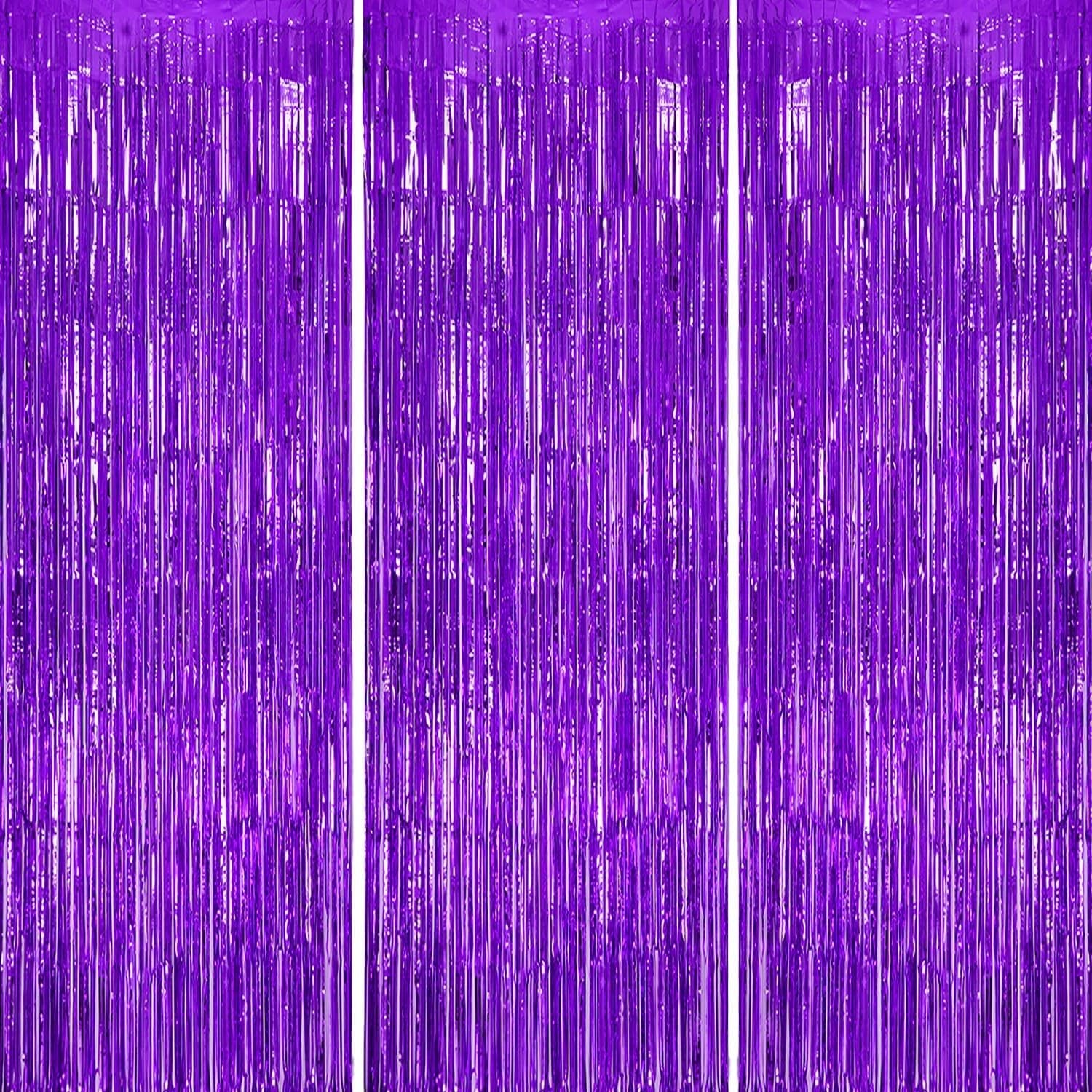 Perdea Franjurata, Flippy, Model Decor Petrecere, pentru Fundal de Poze, Amenajare Colorata a Petrecerii, Dimensiune 100x200 cm, Mov Deschis-4