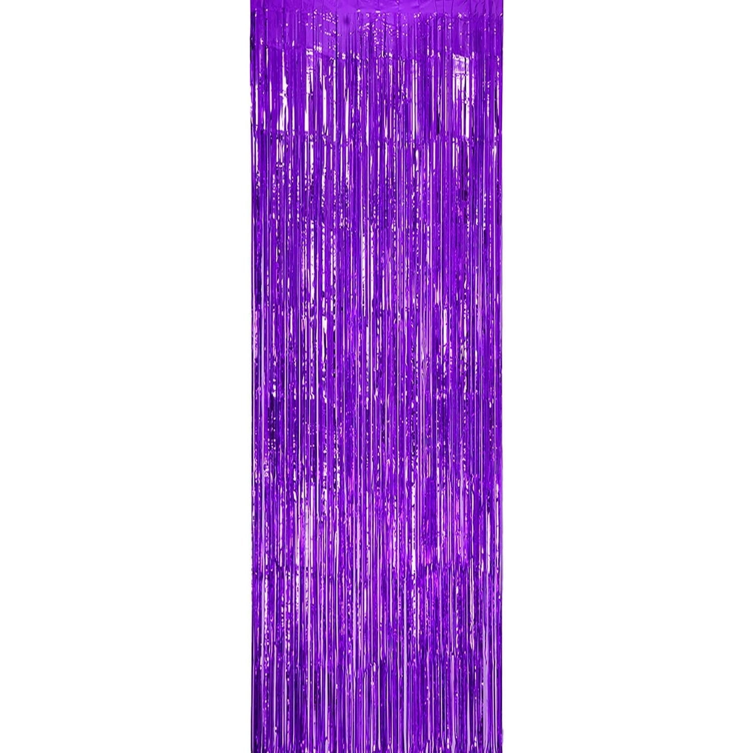 Perdea Franjurata, Flippy, Model Decor Petrecere, pentru Fundal de Poze, Amenajare Colorata a Petrecerii, Dimensiune 100x200 cm, Mov Deschis-0