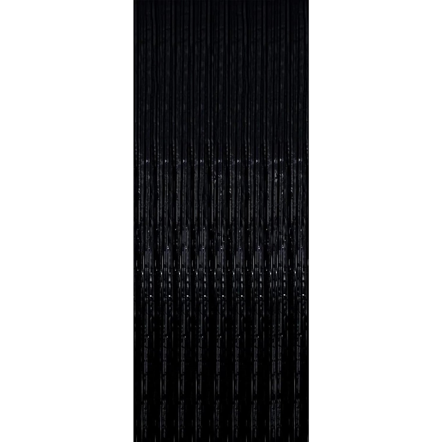 Perdea Franjurata, Flippy, Model Decor Petrecere, pentru Fundal de Poze, Amenajare Colorata a Petrecerii, Dimensiune 100x200 cm, Negru-0