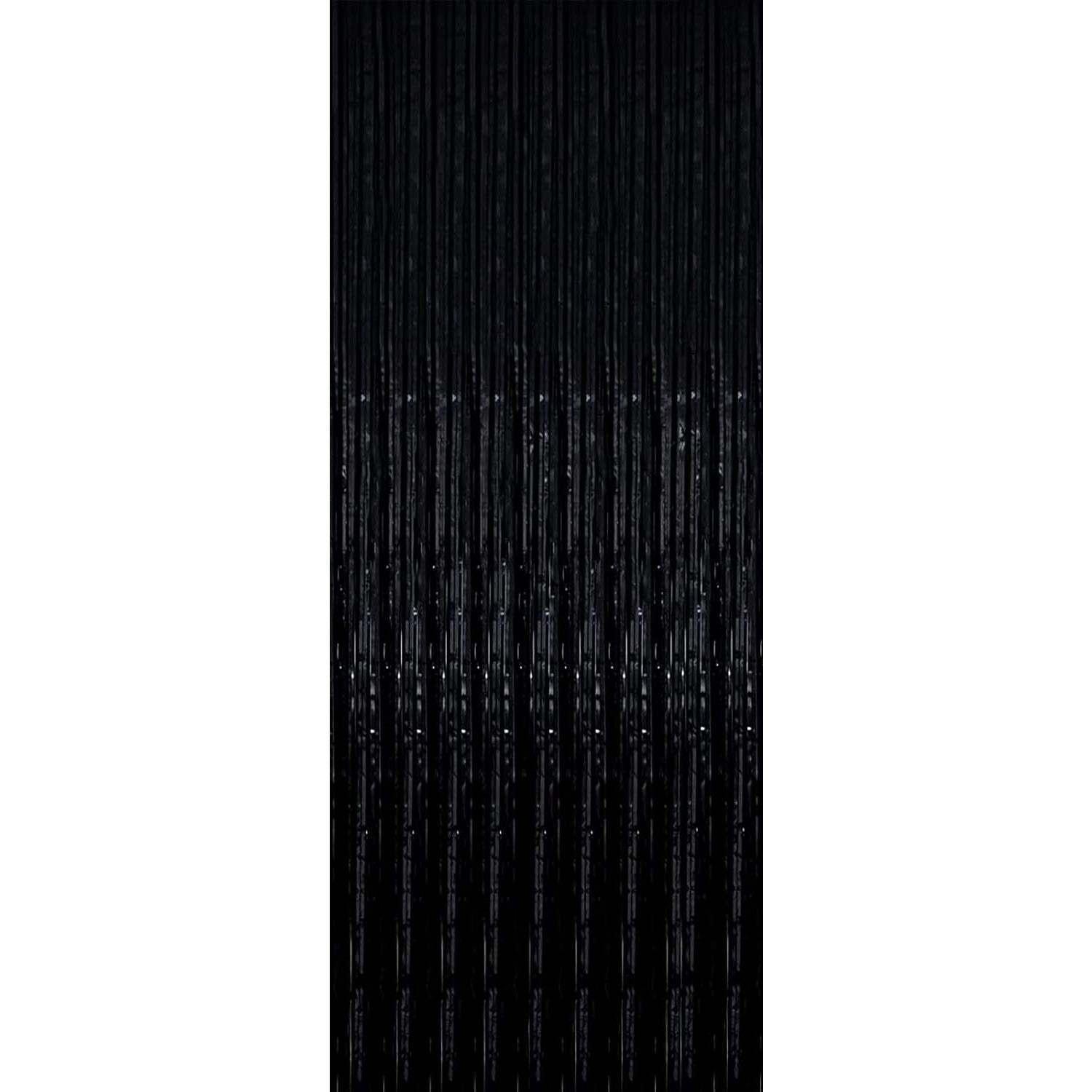 Perdea Franjurata, Flippy, Model Decor Petrecere, pentru Fundal de Poze, Amenajare Colorata a Petrecerii, Dimensiune 100x200 cm, Negru-0